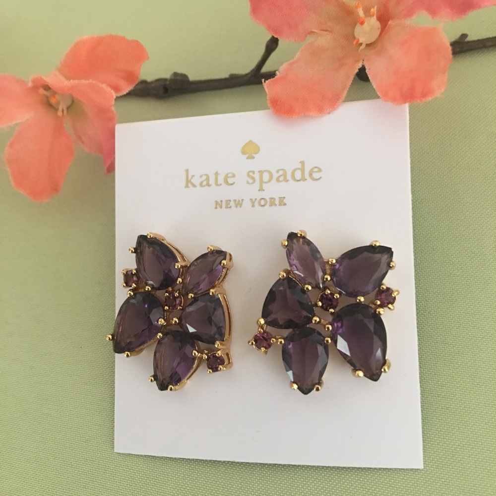 Kate Spade Amethyst Statement Stud Earrings - Picture 4 of 5
